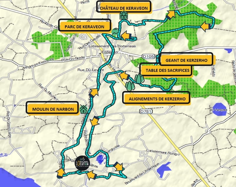 Carte du circuit T3  : les seigneurs de kéraveon