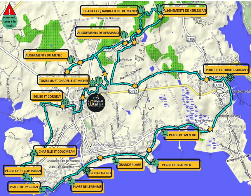 Carte du circuit FB8 - Carnac : le big Carnac tour