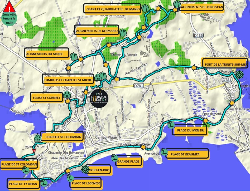 Carte du circuit T10 - Carnac : le big Carnac tour